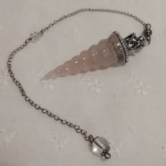 Rose Quartz Spiral Pendulum - Picture 3 of 5